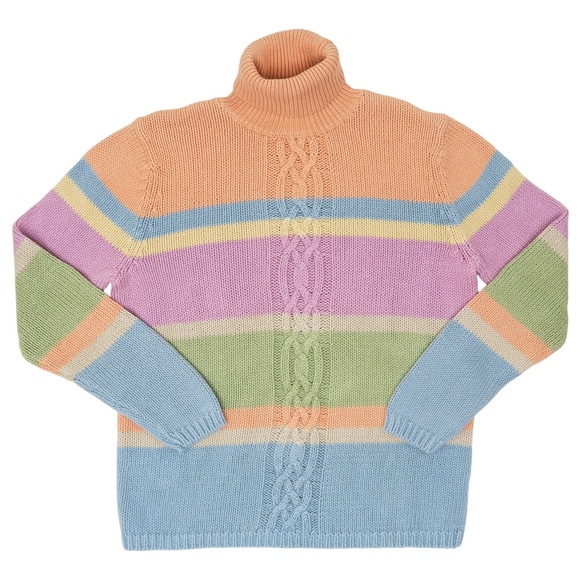 Pastel Rainbow Turtleneck Sweater - Picture 1 of 6